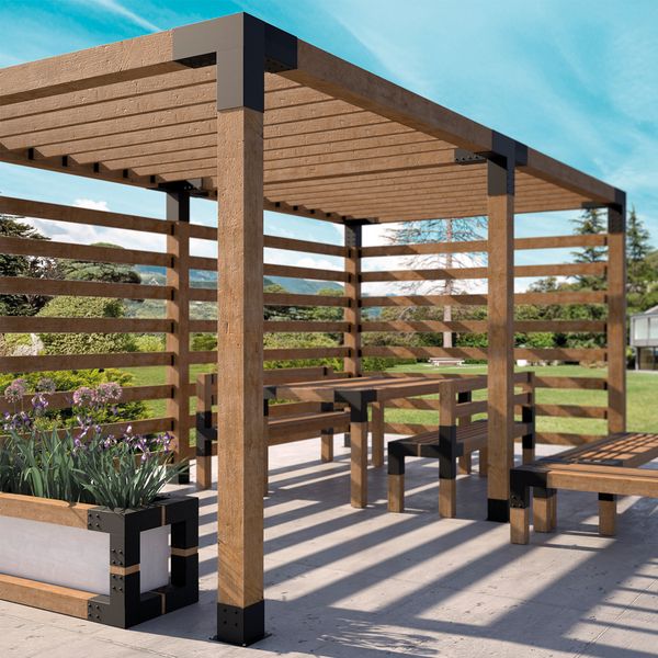 Hovedbilde PERGOLA TERMOFURU BYGGESETT 2,4m X 2,4m X 2,4m